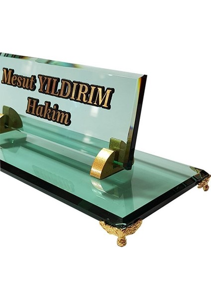 Mert Reklam Masalık Buro Ofıs Makam Hediyesi Isimlik M533 Yesil Altın