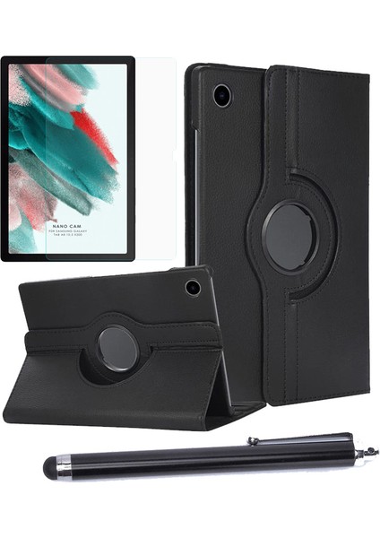 Samsung Galaxy Tab A8 10.5 SM-X200 / X205 2021 Kılıfı Dönebilen Standlı + Ekran Koruyucu + Kalem Set
