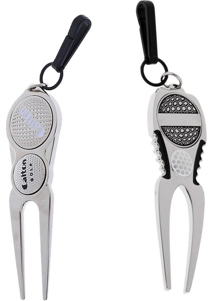 2 Parça Alaşımlı Klipsli Golf Divot Aracı Onarım Aracı ile Manyetik Top Otoyer (Yurt Dışından)