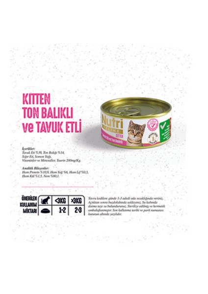 Tahılsız Tavuk Etli&ton Balıklı 85GR Yavru Yaş Mama