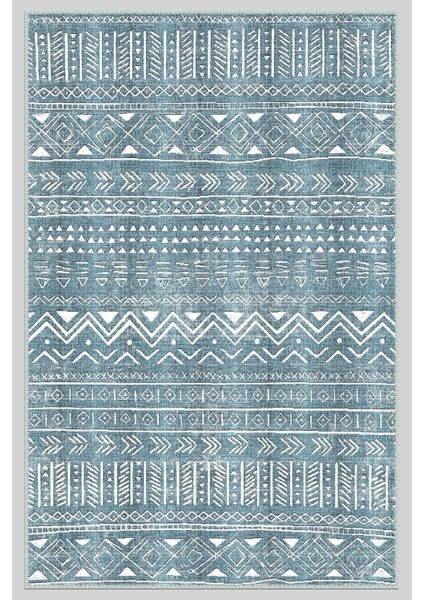 Iskandinav Kilim Desenli Halı, Dokuma Taban Dekoratif Şönil Halı