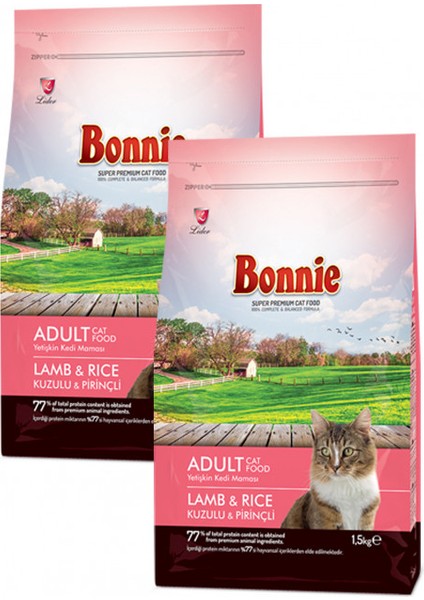 Kuzu Etli Prinçli Yetişkin Kedi Maması 1.5 kg x 2