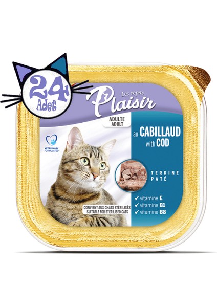 Pate Morina Balık Etli 100GR Plaisir Yaş Kedi Maması 24 Adet