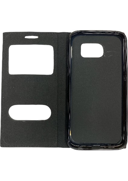 Frondcase Samsung S6 Siyah Kapaklı Kılıf