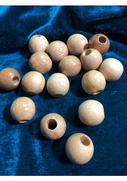26 mm Vernikli Ahşap Boncuk - 10 Adet