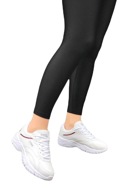 Tracey Kalın Taban Beyaz Kadın Sneaker Spor Ayakkabı V11 modelleri