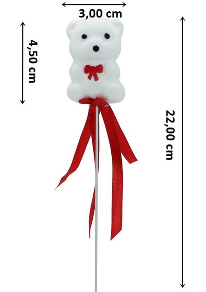 Ayıcık Çubuk, 22 x 4,5 x 3 cm Beyaz - 10 Adet fiyatları