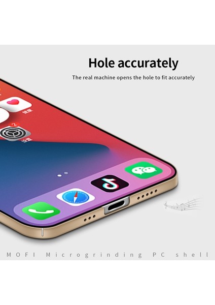 Mofı Apple iPhone 13 Için Buzlu Yüzey Sert Plastik Telefon Kılıfı - Gül Altın (Yurt Dışından)