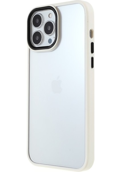 Apple iPhone 13 Pro Max Için Metal Kamera Korumalı Akrilik + Tpu Hibrit Telefon Kılıfı - Beyaz (Yurt Dışından)