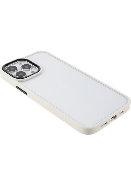 Apple iPhone 13 Pro Max Için Metal Kamera Korumalı Akrilik + Tpu Hibrit Telefon Kılıfı - Beyaz (Yurt Dışından)