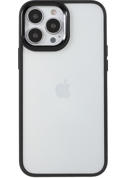Apple iPhone 13 Pro Max Için Metal Kamera Korumalı Akrilik + Tpu Hibrit Telefon Kılıfı - Siyah (Yurt Dışından)