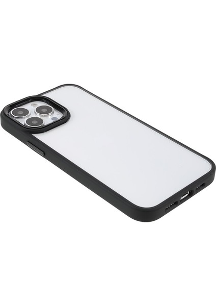 Apple iPhone 13 Pro Max Için Metal Kamera Korumalı Akrilik + Tpu Hibrit Telefon Kılıfı - Siyah (Yurt Dışından)