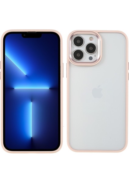 Apple iPhone 13 Pro Max Için Metal Kamera Korumalı Akrilik + Tpu Hibrit Telefon Kılıfı - Pembe (Yurt Dışından)