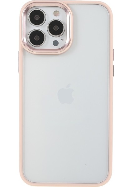Apple iPhone 13 Pro Max Için Metal Kamera Korumalı Akrilik + Tpu Hibrit Telefon Kılıfı - Pembe (Yurt Dışından)