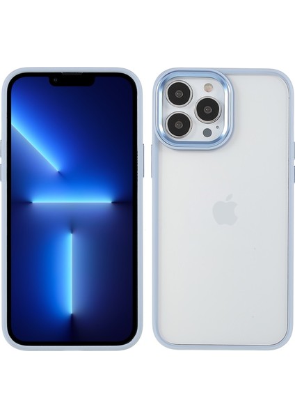 Apple iPhone 13 Pro Max Için Metal Kamera Korumalı Akrilik + Tpu Hibrit Telefon Kılıfı - Mavi (Yurt Dışından)