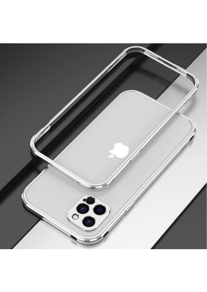 Apple iPhone 12 Pro Max Için Kamera Korumalı Metal Telefon Kılıfı - Gümüş (Yurt Dışından) fiyatları