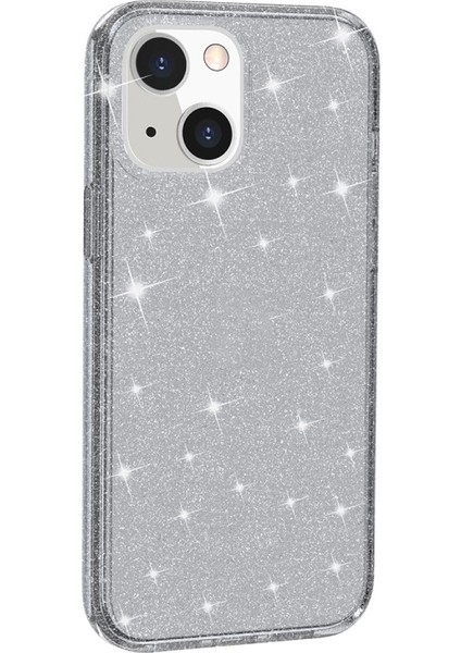 Apple iPhone 13 Için Parlak Yumuşak Tpu + Sert Pc Darbeye Dayanıklı Koruyucu Kılıf - Şeffaf/siyah (Yurt Dışından)