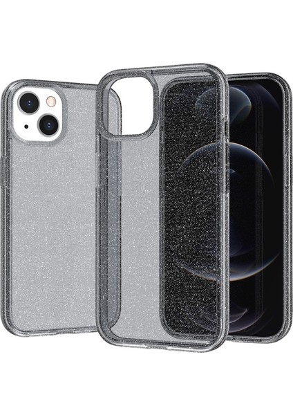 Apple iPhone 13 Için Parlak Yumuşak Tpu + Sert Pc Darbeye Dayanıklı Koruyucu Kılıf - Şeffaf/siyah (Yurt Dışından) modelleri