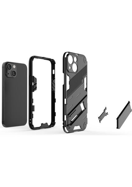 Apple iPhone 13 Mini Için Standlı Sert Pc + Yumuşak Tpu Çift Katmanlı Telefon Kılıfı - Yeşil (Yurt Dışından)