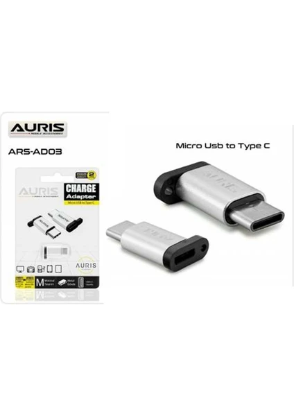 ARS-AD03 Micro USB To Type C Çevirici Adaptör Şarj Kablosu Çevirici