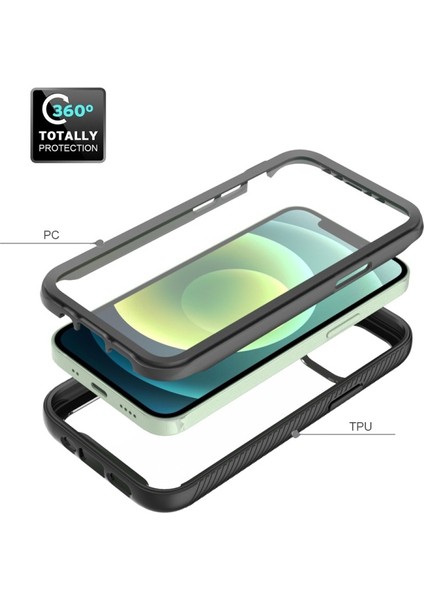 Apple iPhone 12 Mini 5.4 Inç Uyumlu Pet Ekran Koruyuculu Pc + Tpu Hibrit Telefon Kılıfı - Mor (Yurt Dışından) modelleri