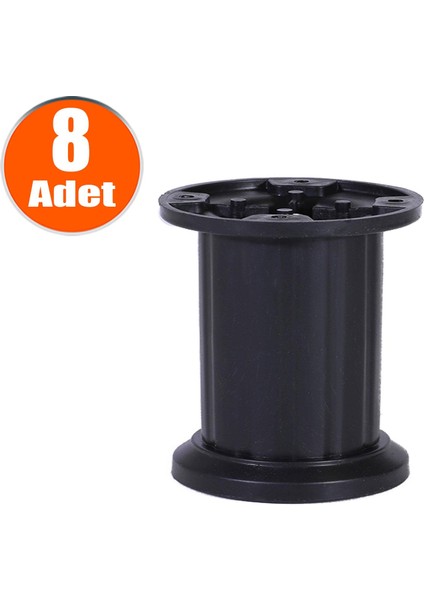 Venüs Ayarlanabilir Mobilya Dolap Koltuk Kanepe Tezgah Puf Tv Ünitesi Ayağı Mat Siyah Ayakları 8 cm 8 Adet