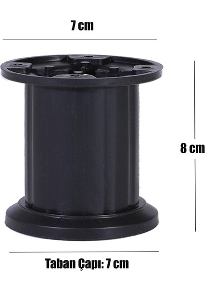Venüs Ayarlanabilir Mobilya Dolap Koltuk Kanepe Tezgah Puf Tv Ünitesi Ayağı Mat Siyah Ayakları 8 cm 8 Adet modelleri