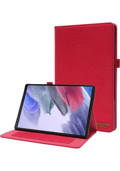 Samsung Galaxy Tab A8 10.5 Ile Uyumlu Kumaş Dokulu Deri Katlanır Koruyucu Kılıf (Yurt Dışından)