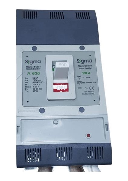 3X500A 36KA Sabit Termik Manyetik Şalter A630 Sigma