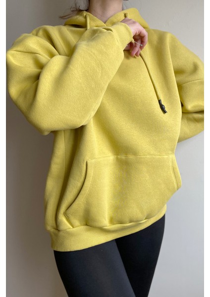 Belsima Butik Açık Yeşil Kapüşonlu Oversize Sweatshirt