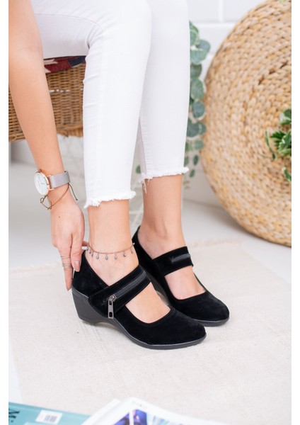 Dolgu Taban Fermuar Detaylı Kadın Ayakkabı modelleri