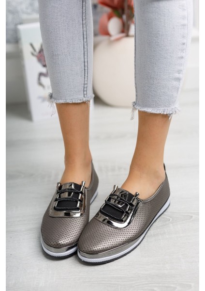 Ortopedik Pedli Lazerli Platin Ayakkabı modelleri