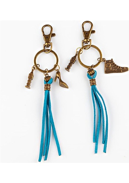 Ikili Anahtarlık Big Ben Deri Püsküllü