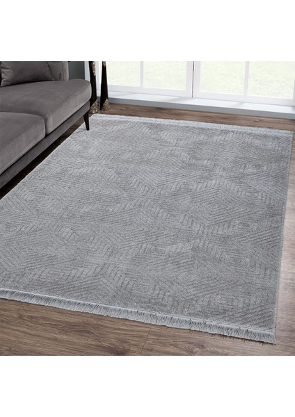 Pandora Açık Gri Modern Peluş Oturma Odası ve Salon Halısı 1176-RR22 120x180