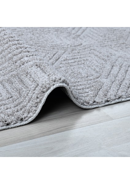 Pandora Açık Gri Modern Peluş Oturma Odası ve Salon Halısı 1176-RR22 120x180