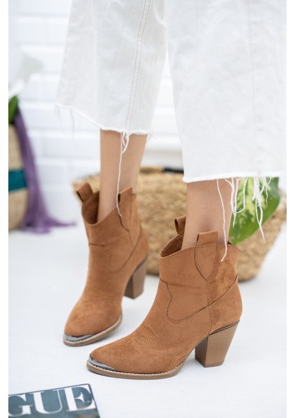 Topuklu Taba Süet Kovboy Bot fiyatları