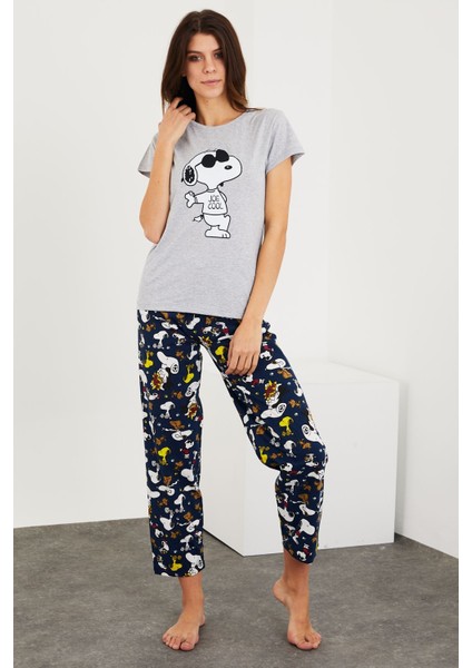 Baskılı Kısa Kol Pijama Takım