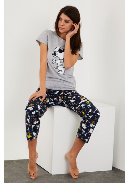 Baskılı Kısa Kol Pijama Takım