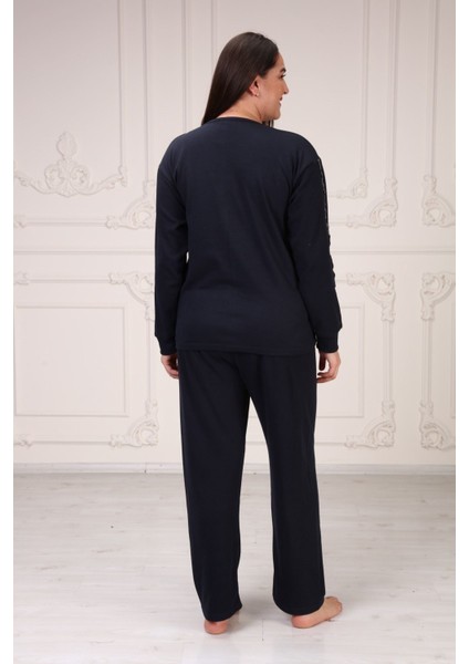 Kolu Şeritli Büyük Beden Pijama Takım