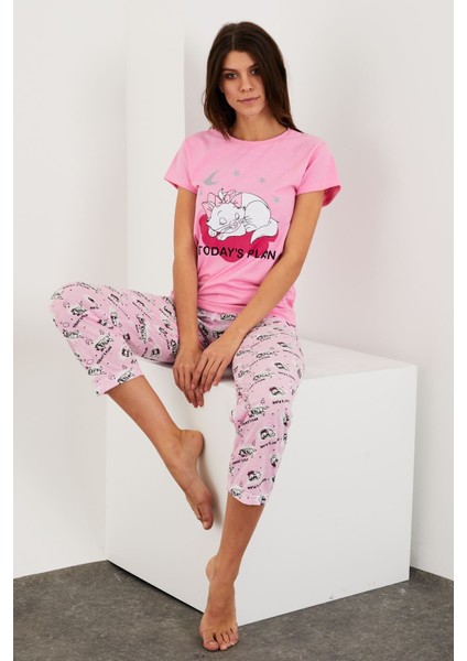 Baskılı Kısa Kol Pijama Takım