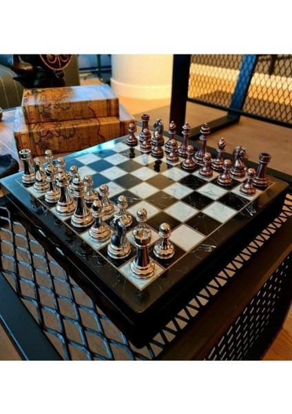 Kişiye Özel Mermer Tasarım Klasik Satranç Takımı Bakır Satranç Takımı Lüx Satranç Takım, Klasik Sastranç Takımı
