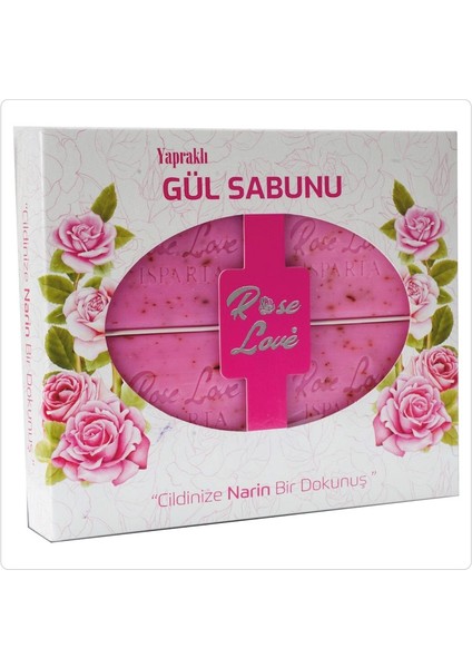 Rose Love Gül Yapraklı Güzellik & Cilt Bakım Sabunu. 4*80gr /320grl ık Hediyelik Lüks Şık Kutuda 1 Adet Gönderilir