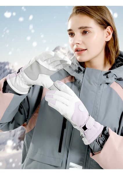 Rüzgar Geçirmez Dokunmatik Ekran Uyumlu Kayak Eldiveni -Beyaz (Yurt Dışından) fiyatları