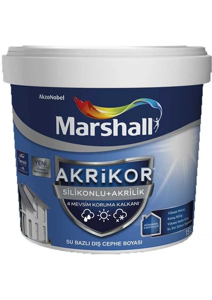 Akrikor Silikonlu Akrilik Bm Baz Dış Cephe Boyası 15 Lt