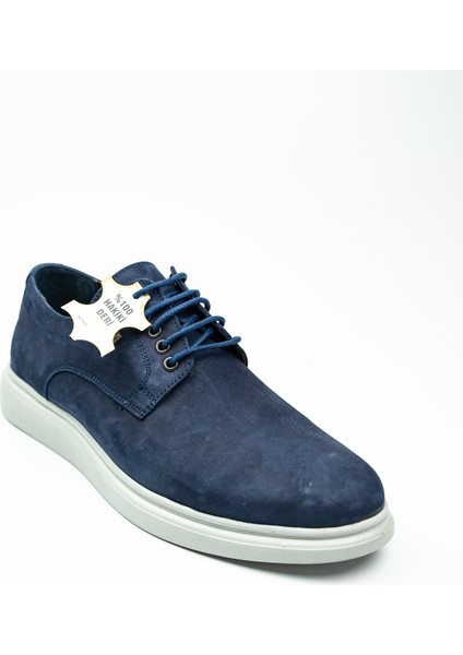 1008 Lacivert Nubuk Deri Erkek Günlük Ayakkabı