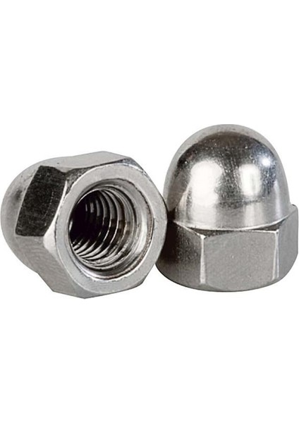 Kör Somun Kaplamalı Metrik 8 mm Beyaz 10'lu Paket