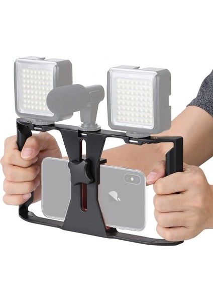Tüm Telefonlar ile Uyumlu U Hand Rig Cage Kafes Stabilizer Samsung , Xiaomi , Iphone , Huawei Vb. modelleri