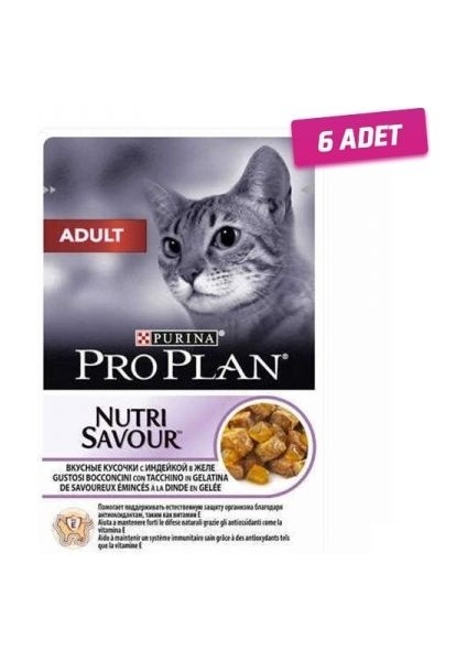 6 Adet - Pro Plan Hindili Yetişkin Pouch Konserve 85 gr