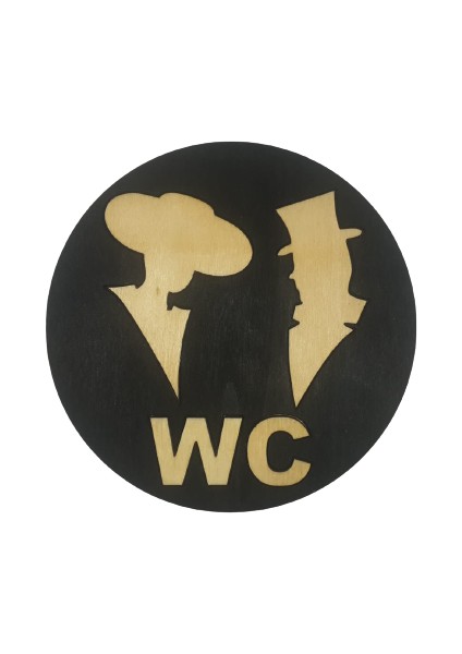 Ağaç Bay Bayan Wc Yazısı 3 Lü Takım (Çap 14 cm - Kalınlık 8 Mm)