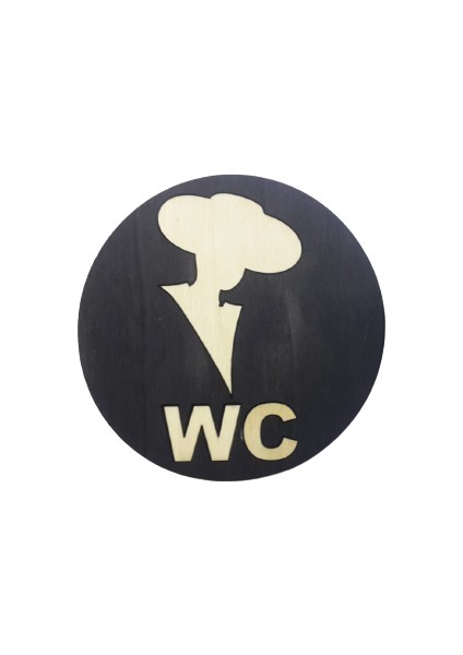 Ağaç Bay Bayan Wc Yazısı 3 Lü Takım (Çap 14 cm - Kalınlık 8 Mm)